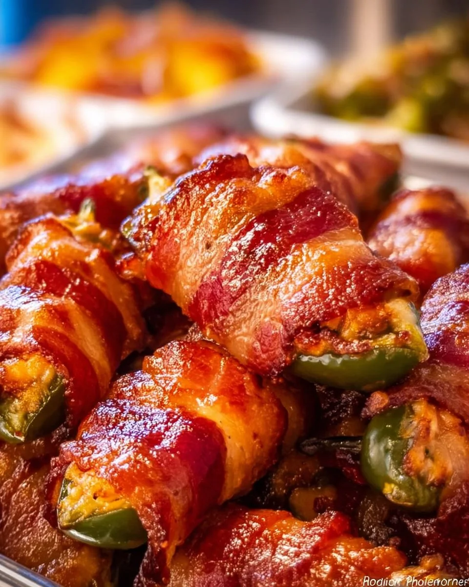 Bacon wrapped jalapeno poppers ready to be served as a delicious appetizer.