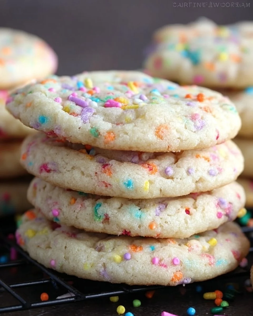 Homemade birthday cake cookies fresh from the oven