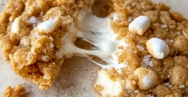 Delicious Brown Butter Marshmallow Crispy Cookies on a plate
