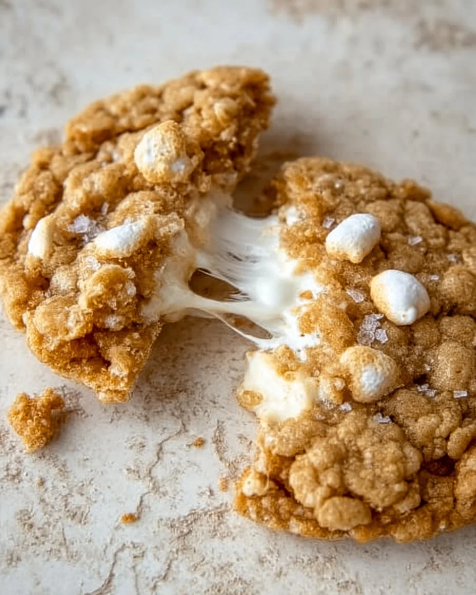 Delicious Brown Butter Marshmallow Crispy Cookies on a plate