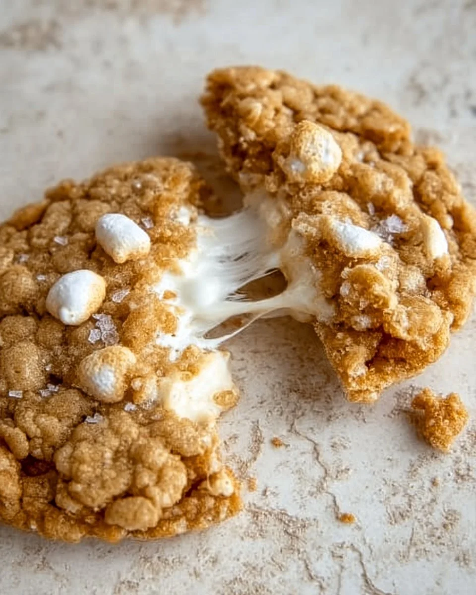 Brown Butter Marshmallow Crispy Cookies