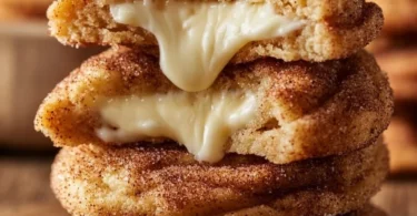 Delicious Churro Cheesecake Cookies with cinnamon sugar topping