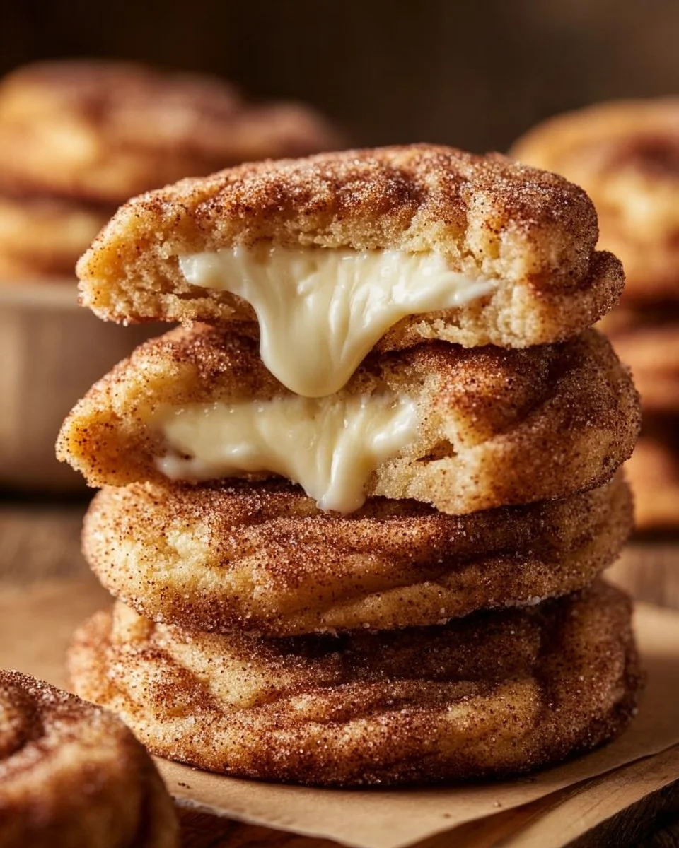 Delicious Churro Cheesecake Cookies with cinnamon sugar topping