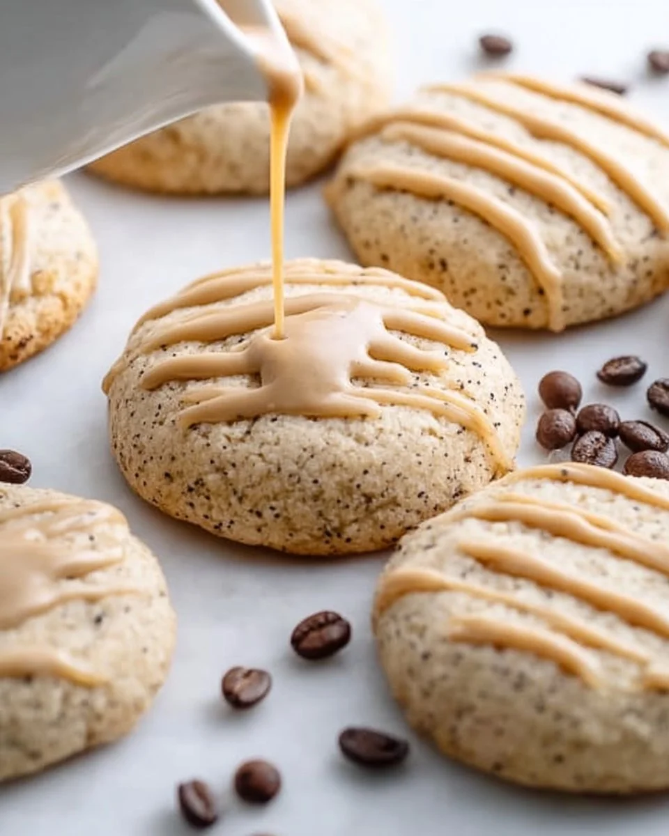 Delicious coffee glazed sugar cookies on a plate