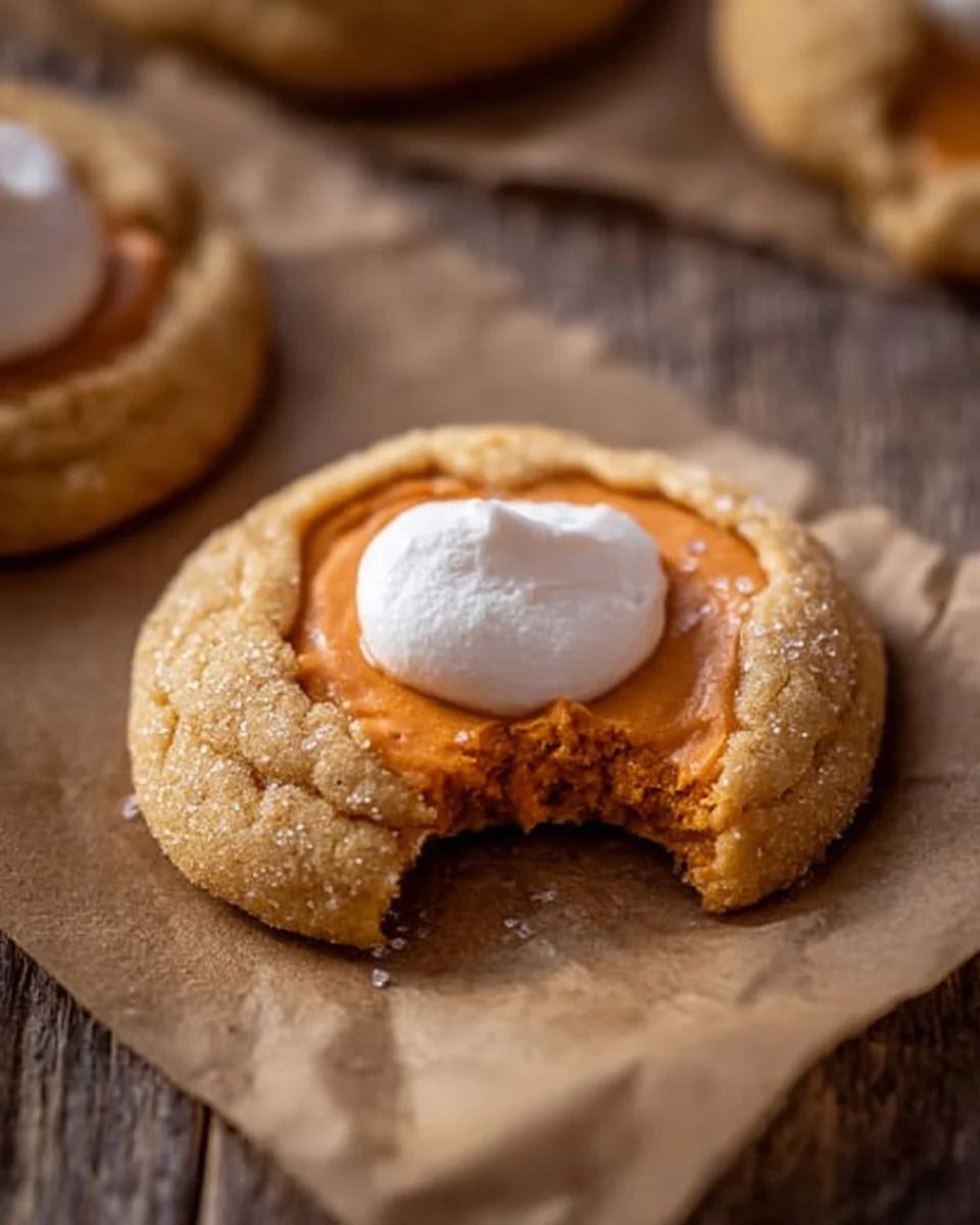 Delicious Crumbl pumpkin pie cookies with fall spices and creamy frosting