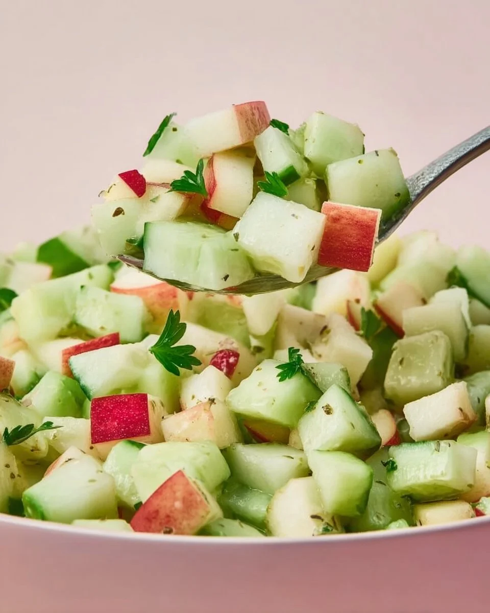 Delicious Cucumber Apple Salad with fresh ingredients and vibrant colors