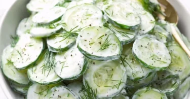 Fresh Cucumber Yogurt Salad served in a bowl