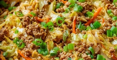 Healthy egg roll in a bowl with vegetables and protein