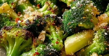 Festive broccoli side dish on a holiday dining table