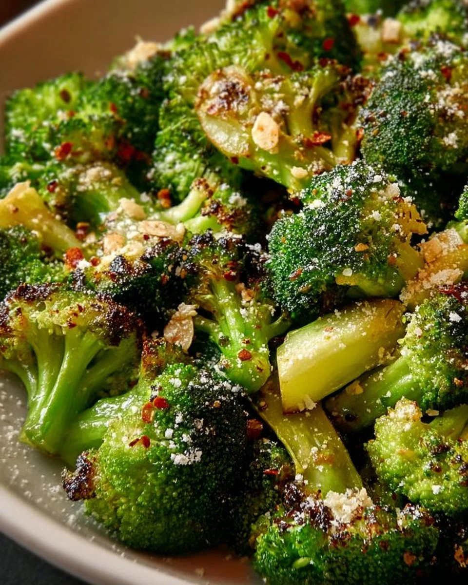 Festive broccoli side dish on a holiday dining table