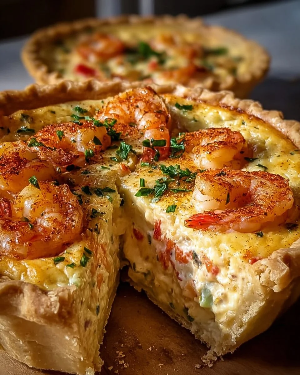 Delicious Florida Shrimp Pie, a savory seafood delight with fresh shrimp