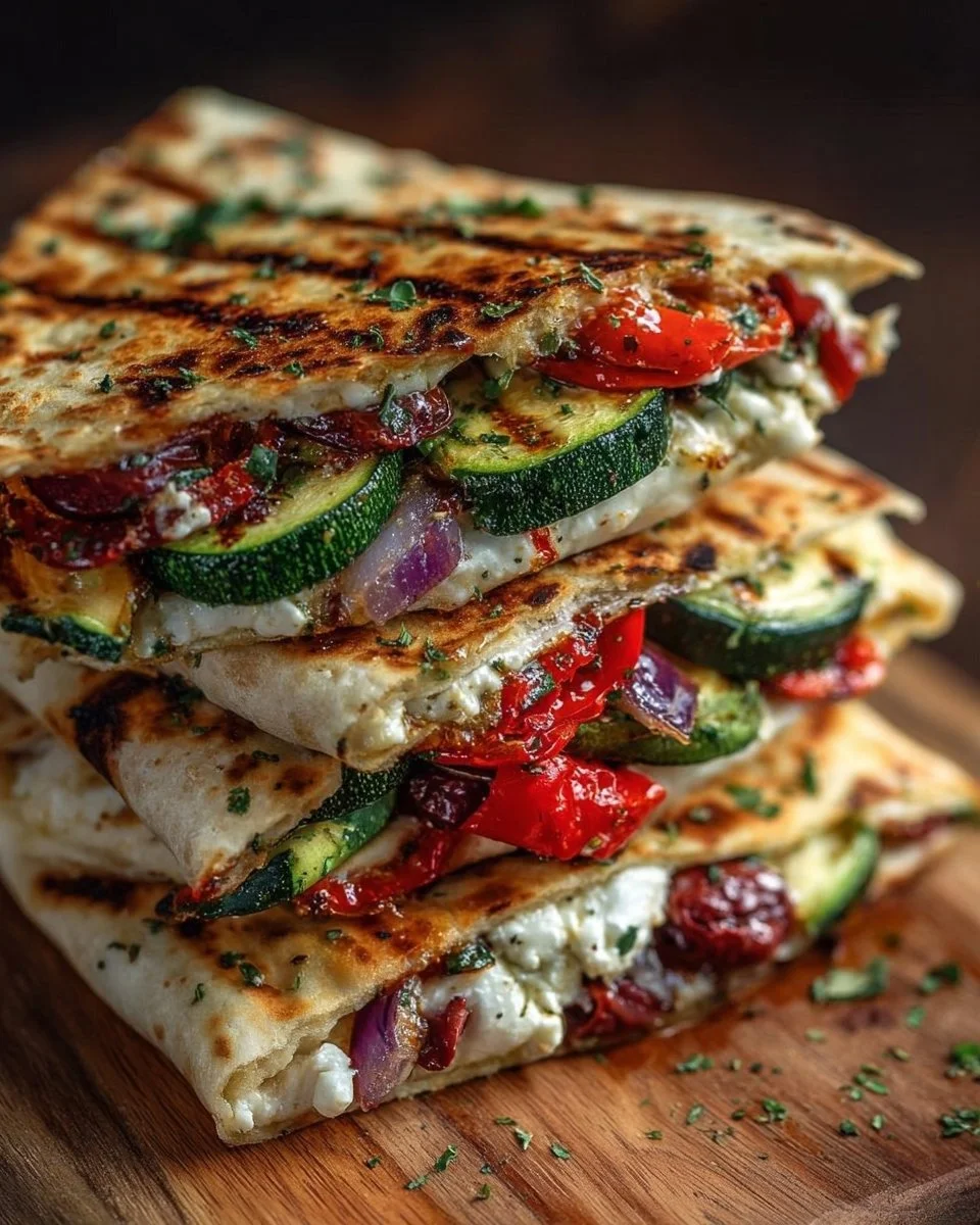 Grilled Mediterranean Veggie Quesadillas – Quick, Cheesy & Flavor-Packed!