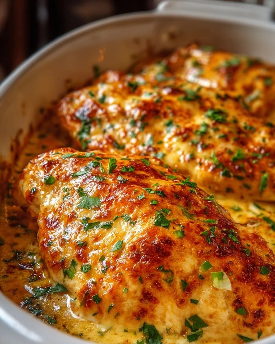 Delicious melt in your mouth chicken served on a plate with herbs