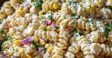 Delicious Mexican Street Corn Pasta Salad served in a bowl