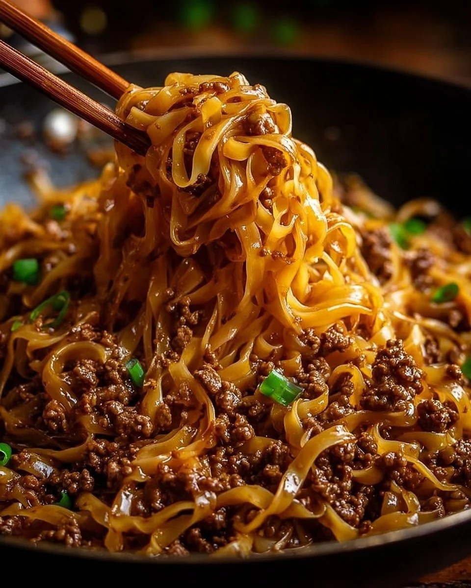 Mongolian Ground Beef Noodles