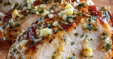 Juicy oven-baked chicken breast served for a weeknight dinner