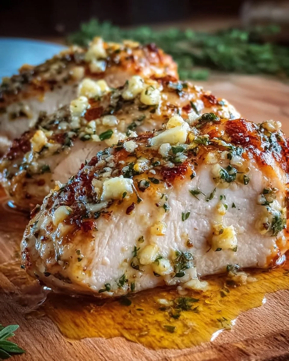 Juicy oven-baked chicken breast served for a weeknight dinner