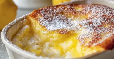 One-bowl lemon cake with a drizzle of lemon glaze on top