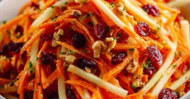 Refreshing apple cranberry carrot salad with vibrant fruits and vegetables