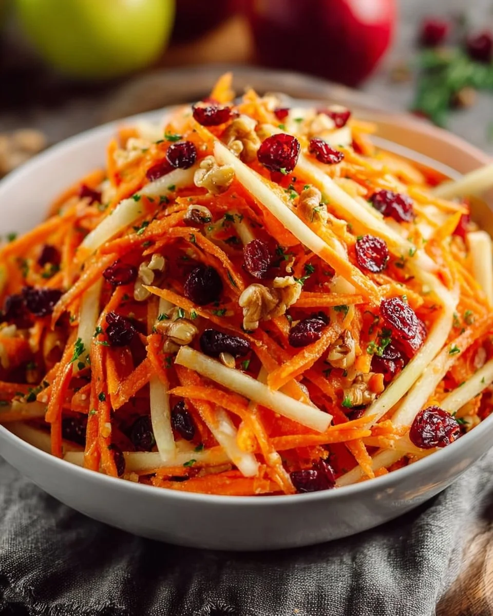 Refreshing apple cranberry carrot salad with vibrant fruits and vegetables