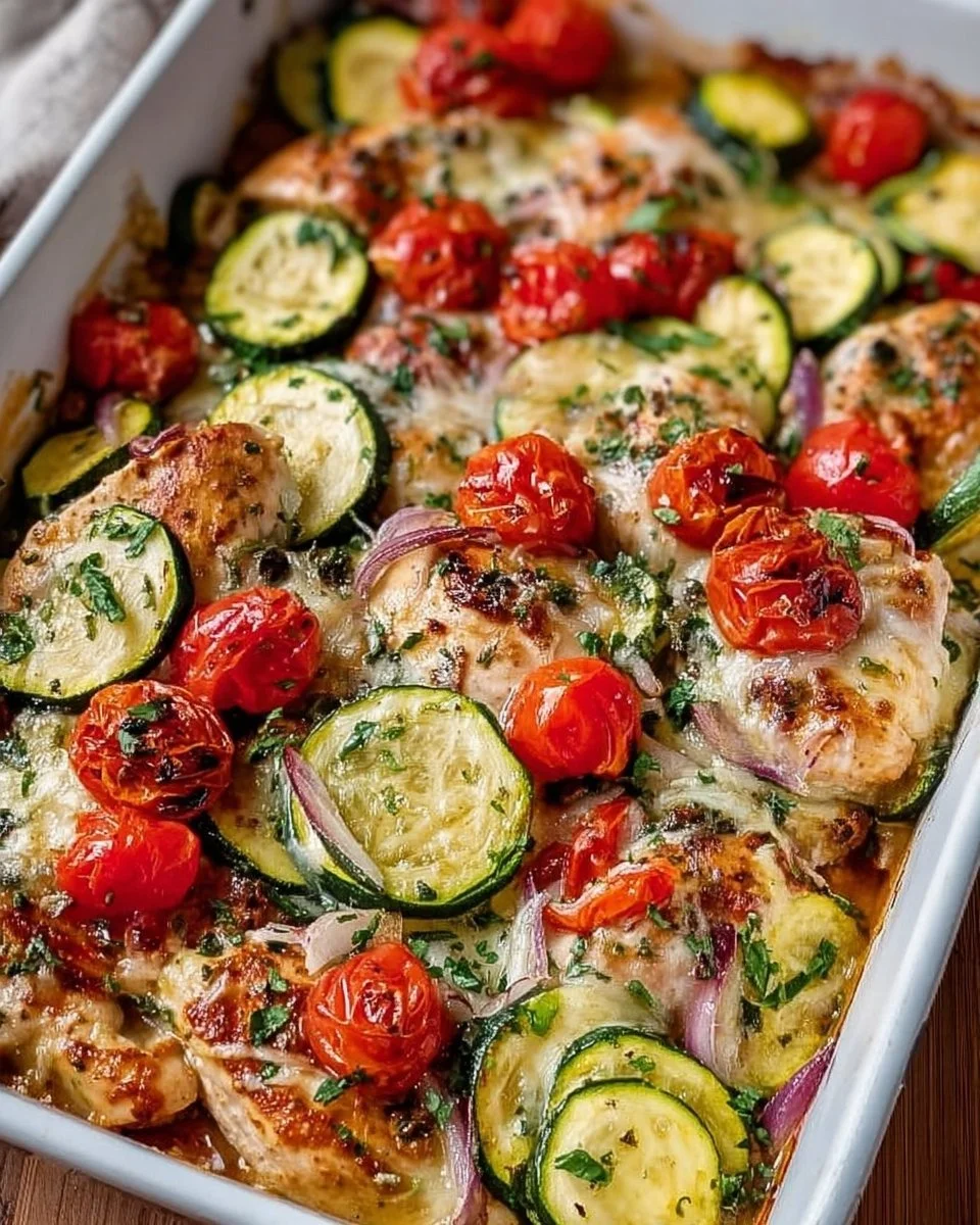 Sheet Pan Mediterranean Chicken and Zucchini