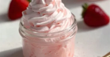 Delicious Sugar Free Strawberry Fluff dessert with fresh strawberries