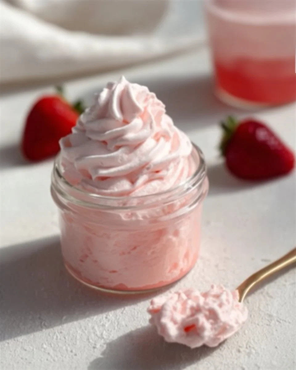 Delicious Sugar Free Strawberry Fluff dessert with fresh strawberries