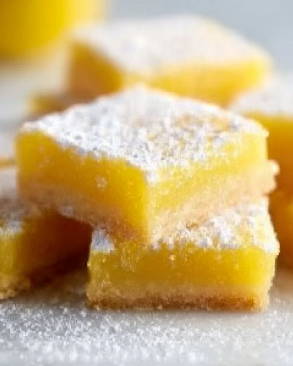 Delicious super easy lemon bars on a white plate