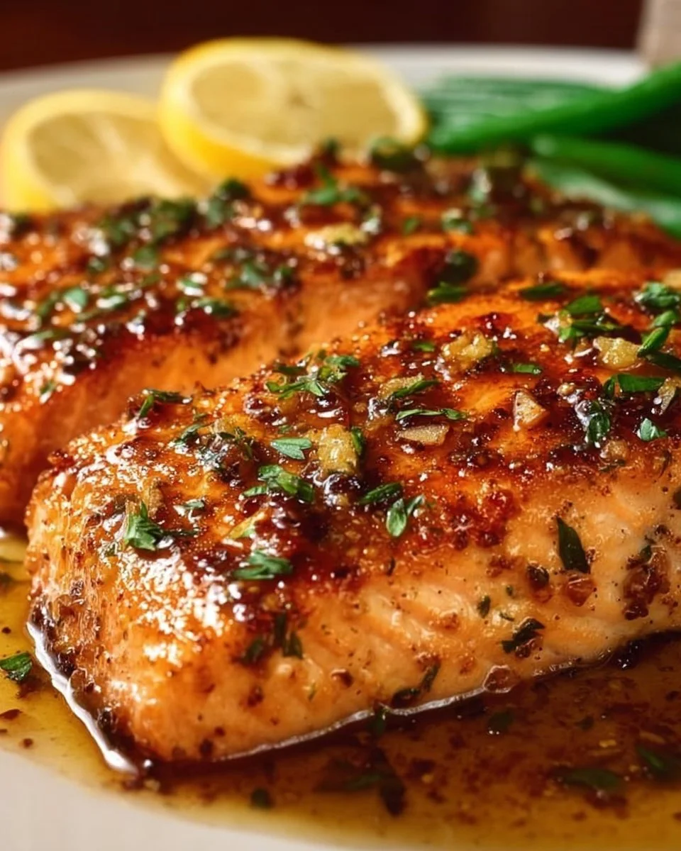Grilled Texas Roadhouse Salmon served with fresh vegetables and lemon wedge